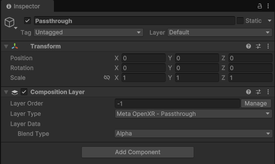Passthrough CompositionLayer