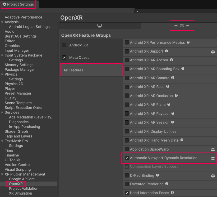 Enable automatic viewport dynamic resolution feature