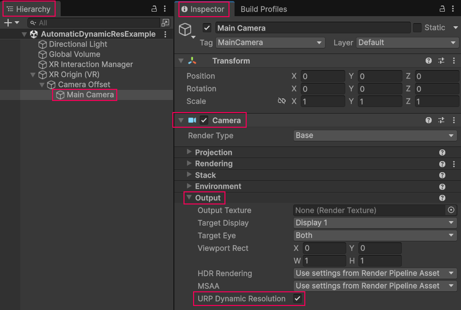 Enable URP dynamic resolution
