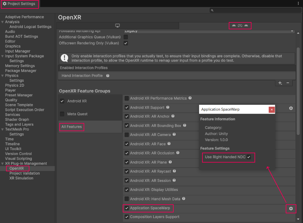 Enable SpaceWarp feature