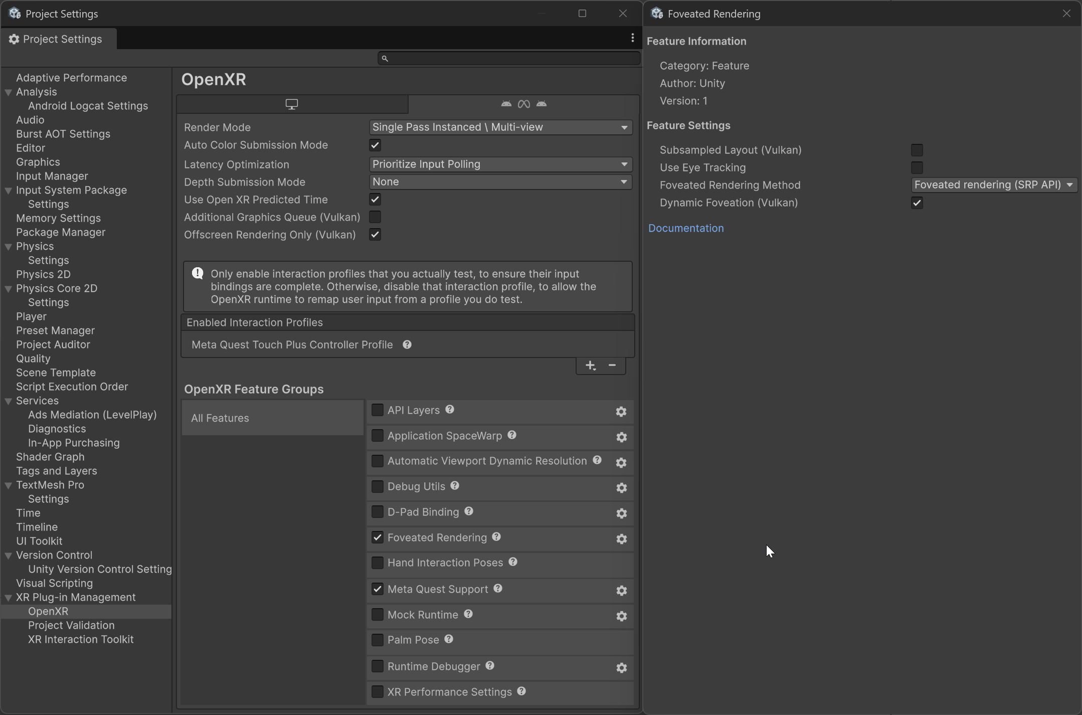 Dynamic foveation settings