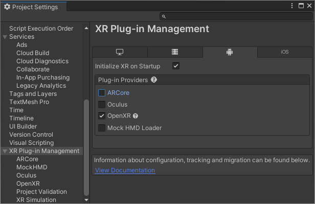 XR Plug-in Management