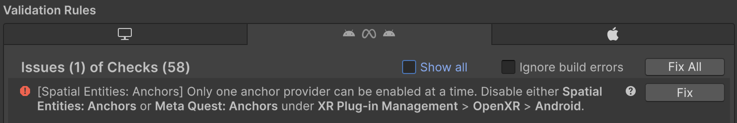 Subsystem conflict validation rule