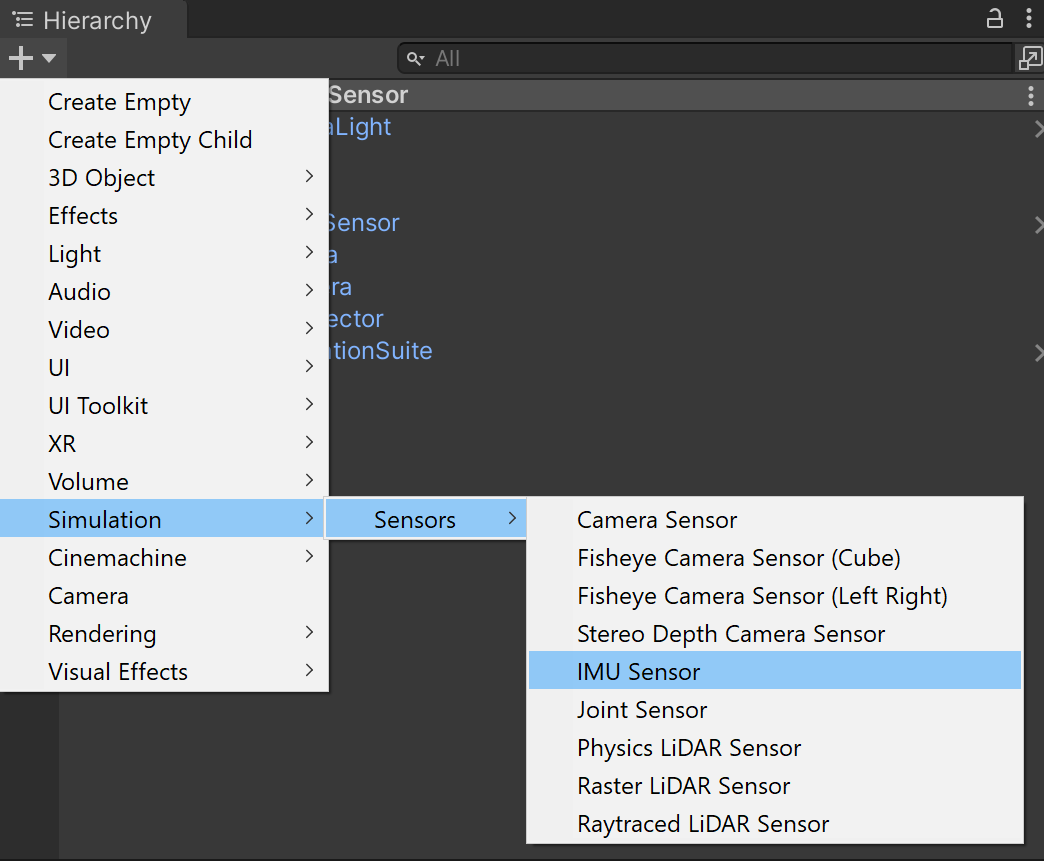 Creating a sensor (IMU Sensor)