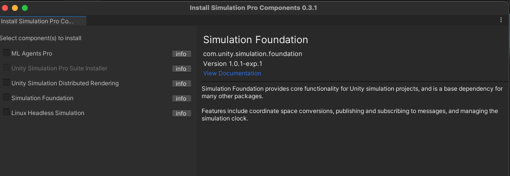 Unity Simulation Pro Suite Installer