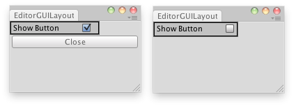 Unity Scripting API EditorGUILayout.Toggle