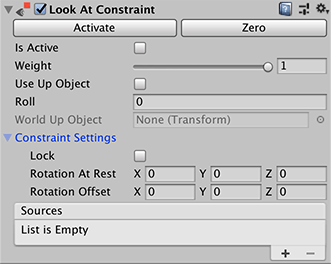 Look At Constraint 组件