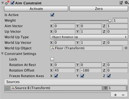 Aim Constraint component