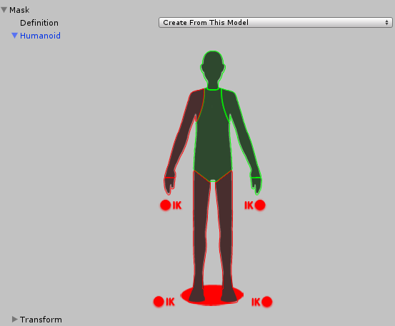 The Humanoid mask selection option