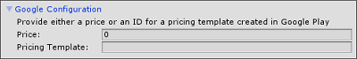 在 IAP Catalog GUI 中填写商品的 Google Configuration 字段。