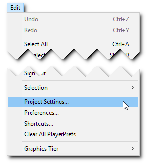 Project Settings 菜单