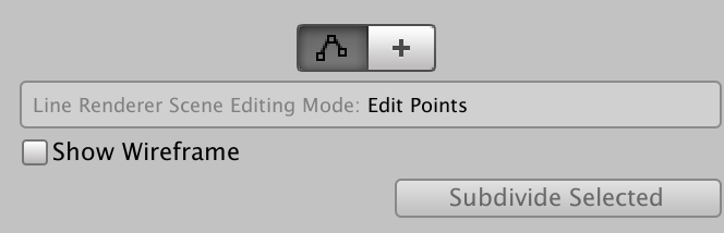 线渲染器 (Line Renderer) 处于 Edit Points 场景编辑模式