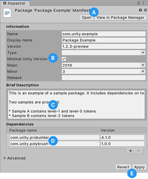 Package Manifest 窗口- Unity 手册