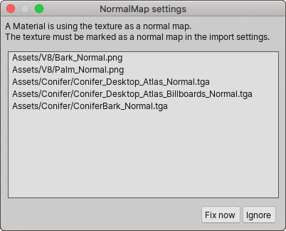 NormalMap settings 对话框