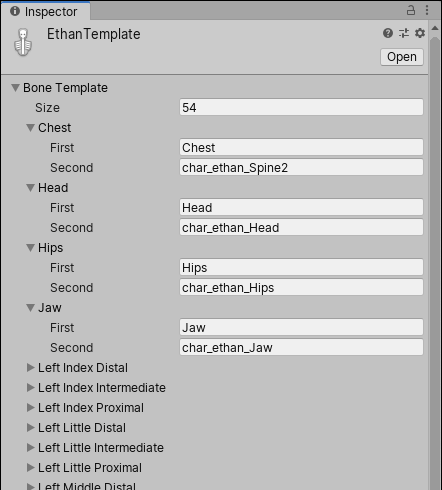 Human Template 窗口