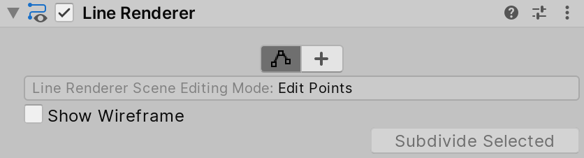 线渲染器 (Line Renderer) 处于 Edit Points 场景编辑模式