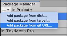 Add package from git URL 按钮