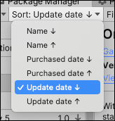 从 Sort 下拉菜单中选择 Update date 降序