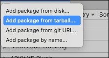 Add package from tarball 按钮