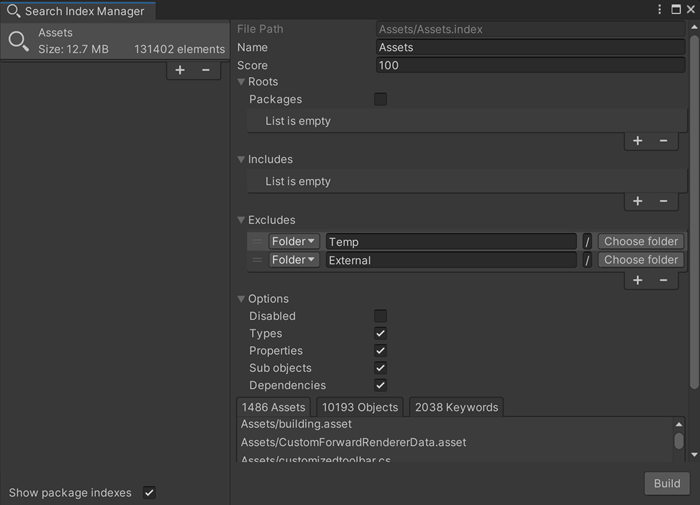 using-the-index-manager-unity