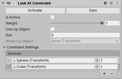 Look At Constraint 组件