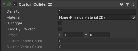 Custom Collider 2D properties