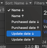 Choose Update date descending from the Sort menu