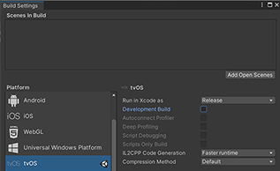 tvOS Build Settings