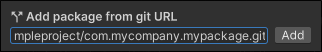 Enter the Git URL and click Add