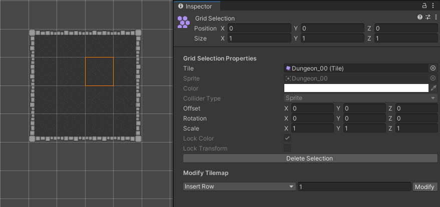 Selecting a Tile with the Select Tool.