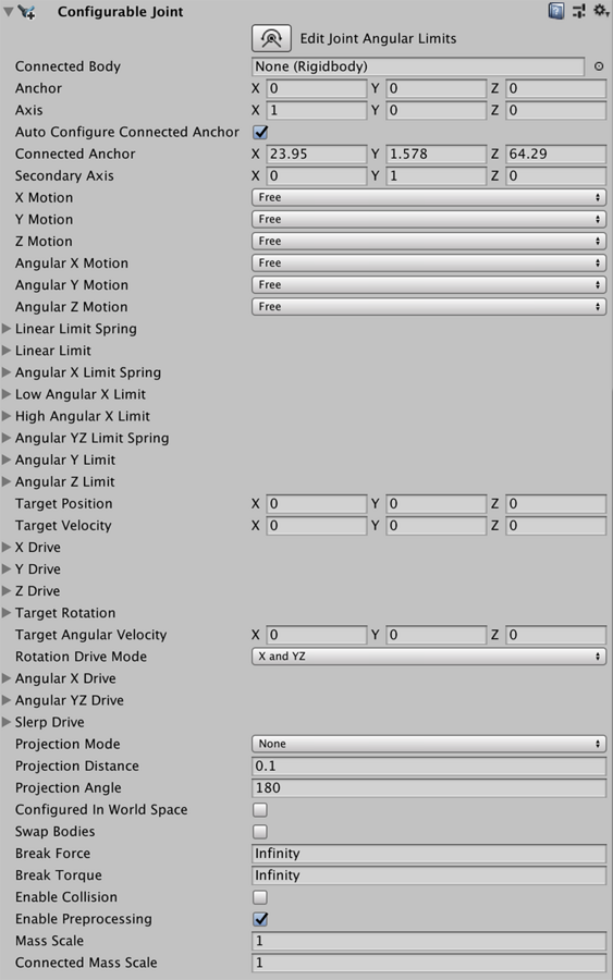 Configurable Joint component reference - Unity 手册