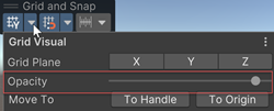 Adjust opacity in the grid visibility drop-down menu