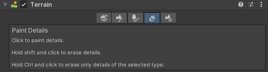 Terrain Inspector 中的 Paint Details 按钮