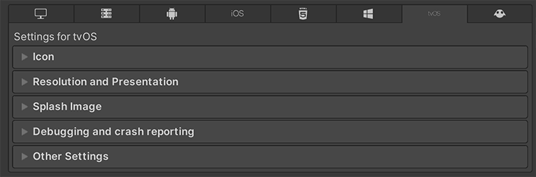 tvOS Player Settings