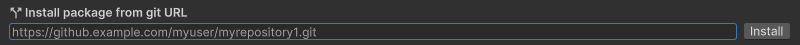 Enter the Git URL and click Install