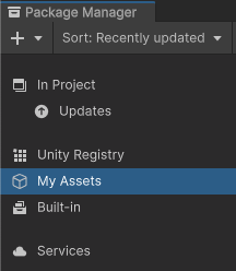 Select the My Assets context