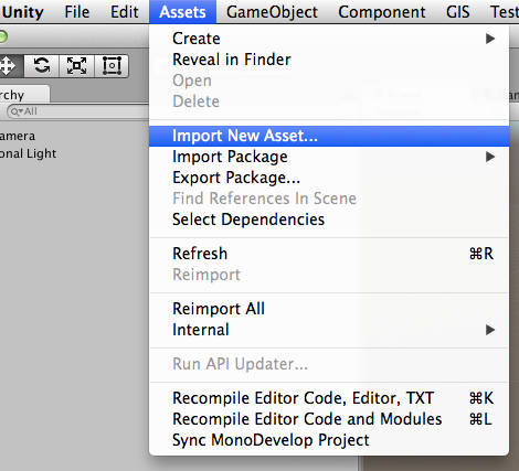 Editor menu to import a SketchUp model