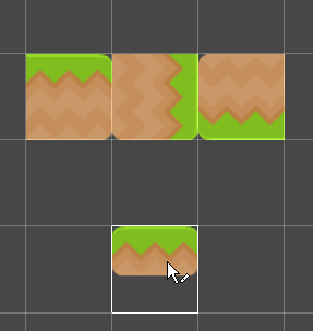 Unity 在 Scene 视图中的光标处显示所选瓦片的预览。