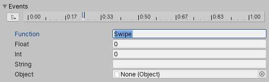 一个调用“Swipe”函数的事件