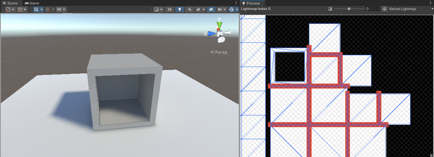 光照窗口的“烘焙光照贴图”选项卡中的“烘焙光照贴图预览”(Baked Lightmaps Preview)