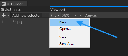 UI Builder 文件菜单