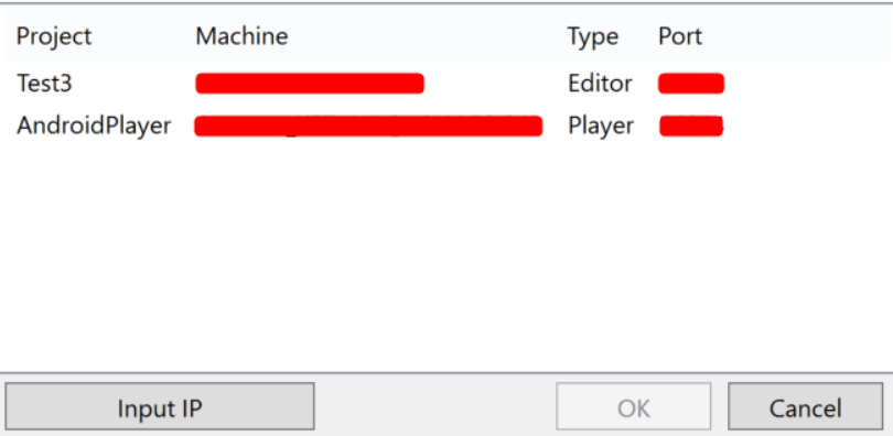 Visual Studio 列出了可用于调试的当前 Unity 实例。