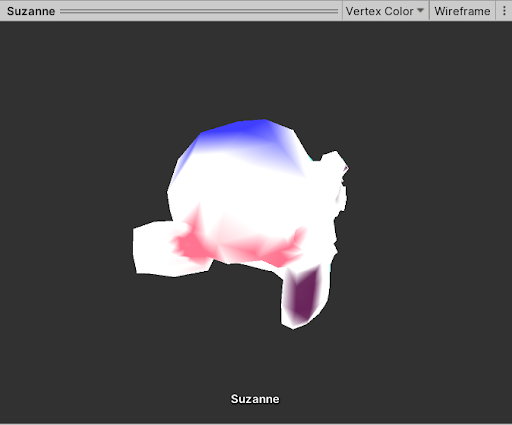 禁用了线框 (Wireframe) 设置的顶点颜色 (Vertex Color) 视图