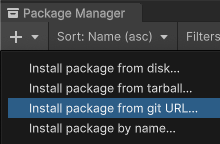 从 git URL 按钮安装包
