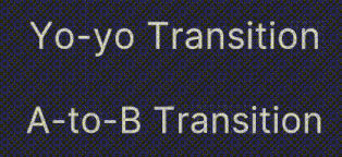 窗口显示溜溜球和 A 到 B 循环过渡效果