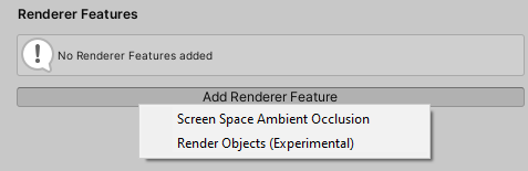 选择 __Add Renderer Feature__，然后选择一个渲染器功能。