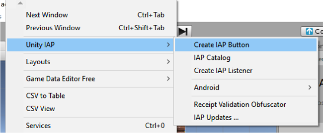 在 Unity Editor 中创建 Codeless IAP 按钮