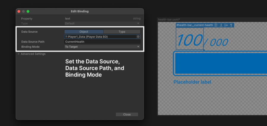 Set the Data Source and Data Source Path in the UI Builder.