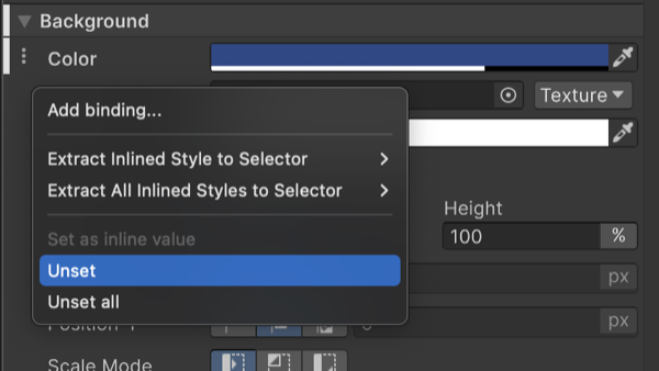 From this menu you can restore the modified values to the default ones or the ones originally in the selector.
