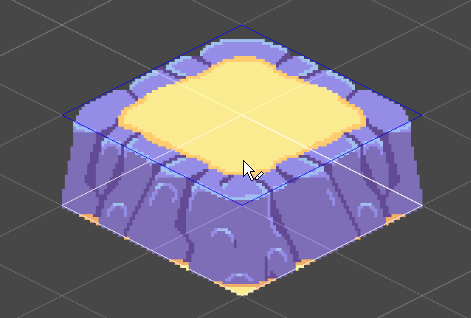 示例 2：启用 Z 处鼠标网格位置 (Mouse Grid Position At Z) 时鼠标光标相对于图块的位置。